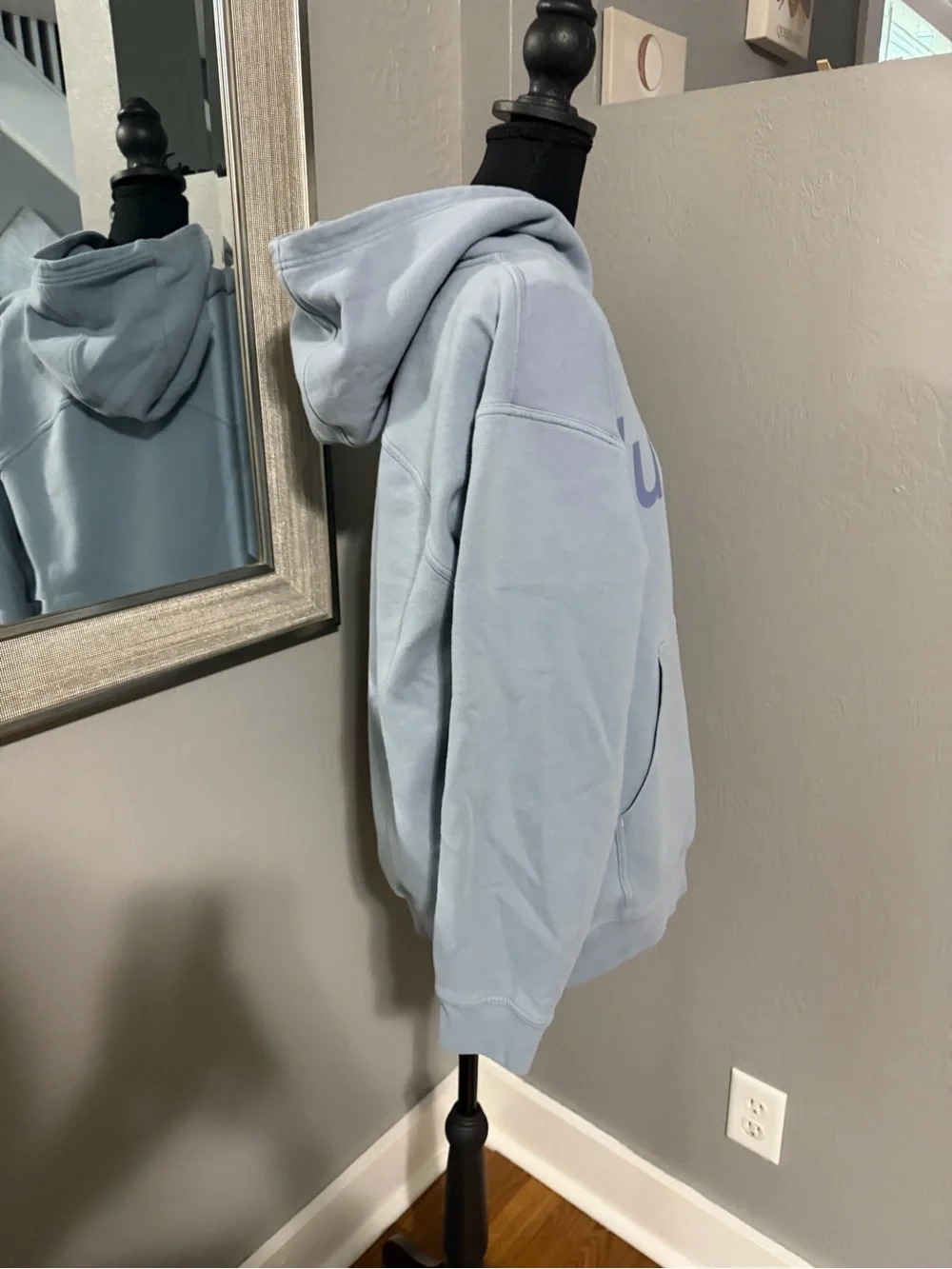 Lululemon All Yours Hoodie Chambray Logo Hooded Athletic Sweater Size 8.